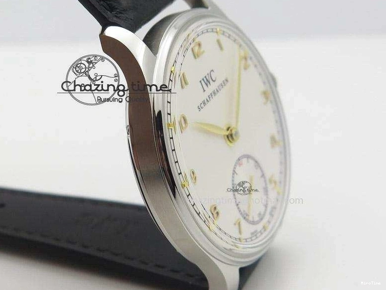 MIROTIME 0501 Sustainable Portuguese IW545408 White Dial ZF 1:1 Best Edition On Dark Blue Leather Strap 7335
